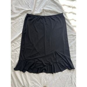 Vintage black midi skirt with ruffle hem